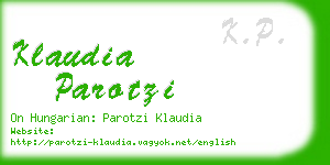 klaudia parotzi business card